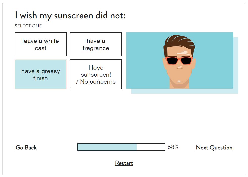 Neutrogena Sunscreen Quiz - JavaScript