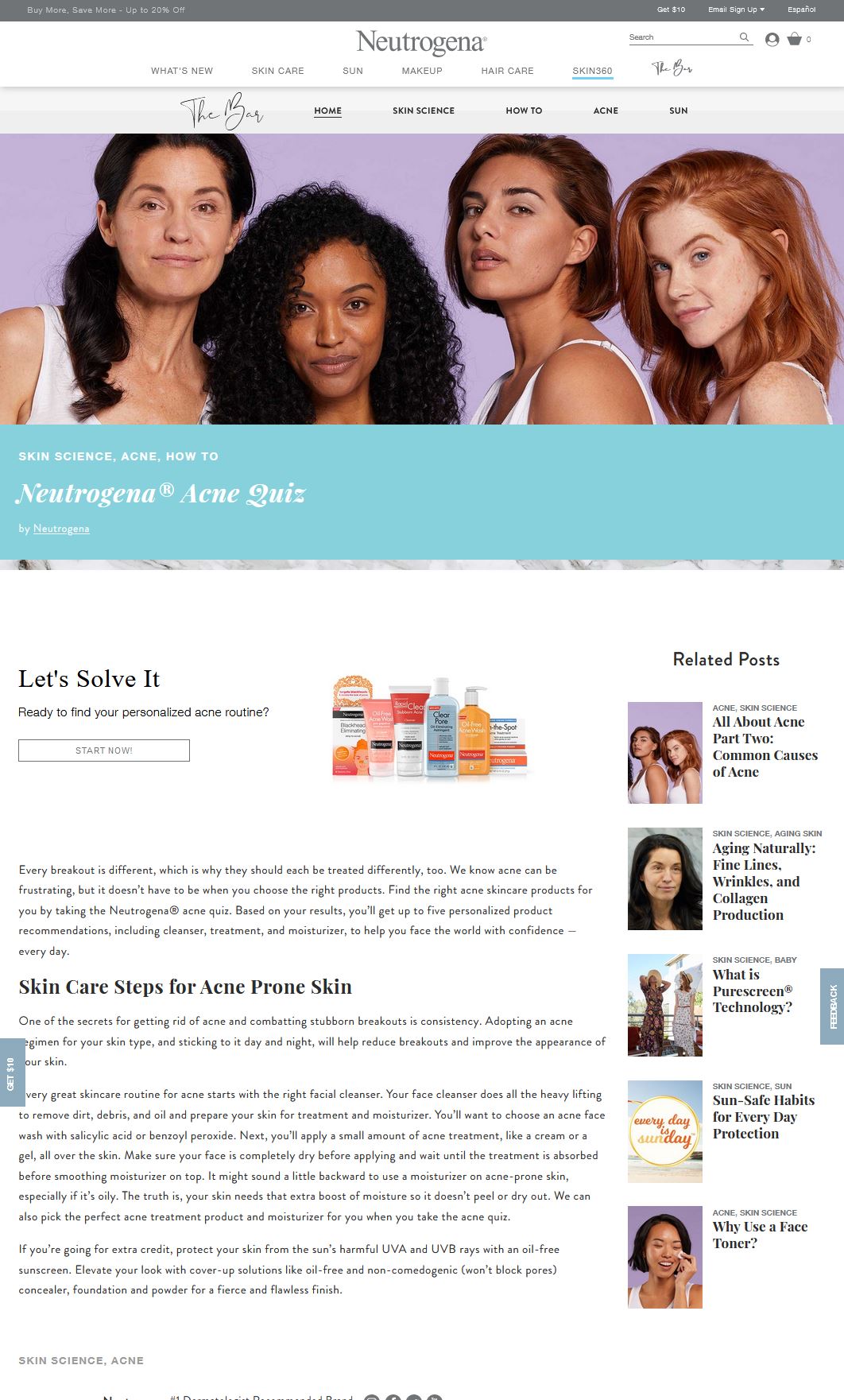 Neutrogena Acne Quiz - JavaScript