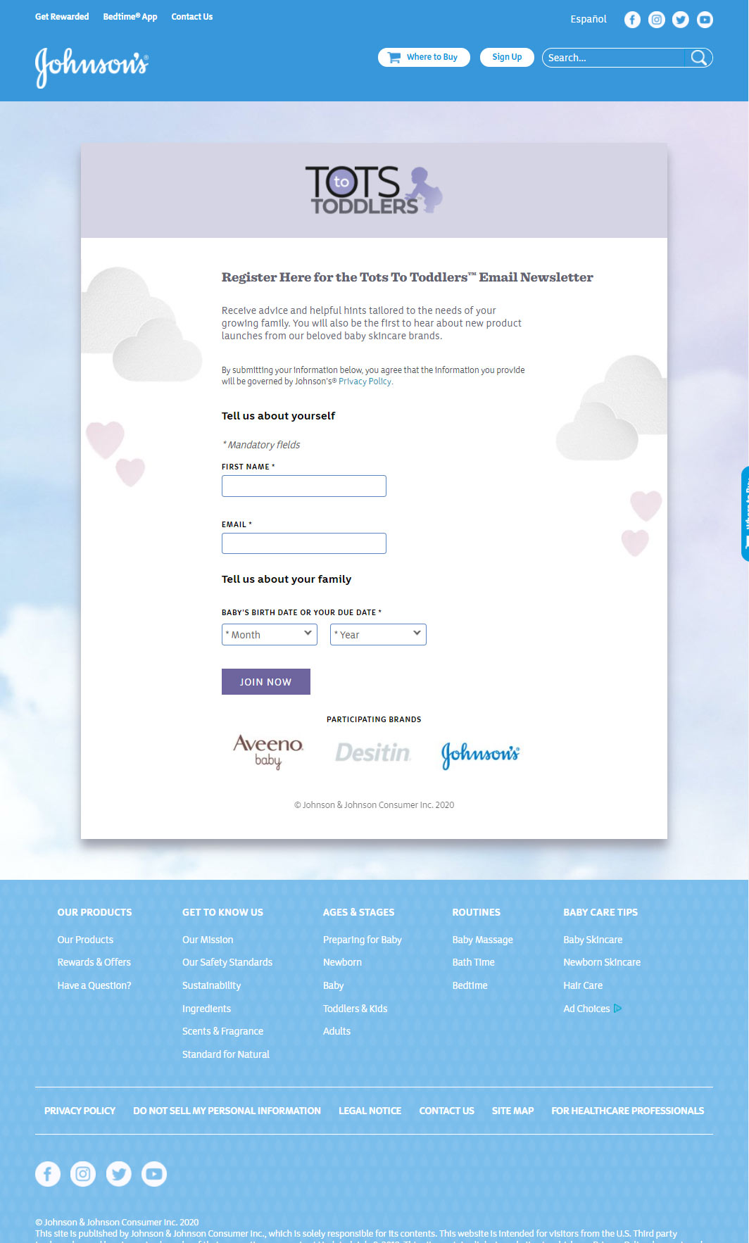 Johnson's Baby Registration - Drupal Janrain/Akamai
