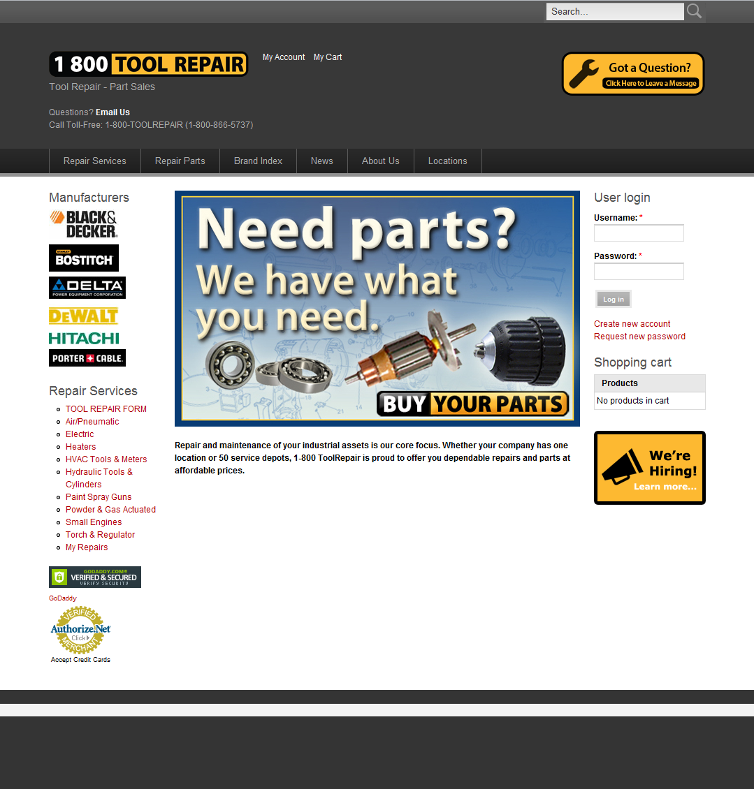 Tool Repair & Part Selection - Drupal Build