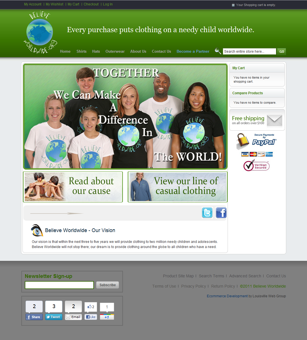 Buy One, Donate One T-Shirt Site - Magento Build